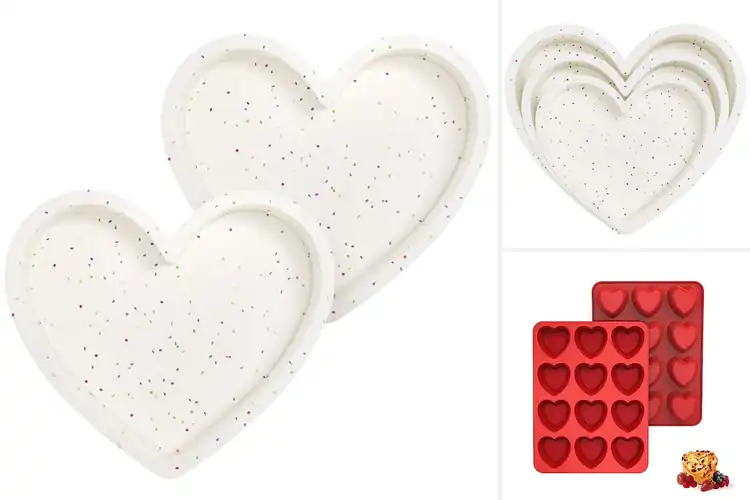Detailed view of Best Nonstick Silicone Heart Molds